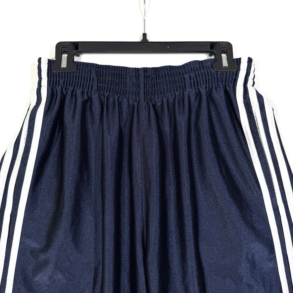 Vintage Adidas Shorts Mens Small Shiny Dazzle Soccer Y2K Blue 3 Stripe Football